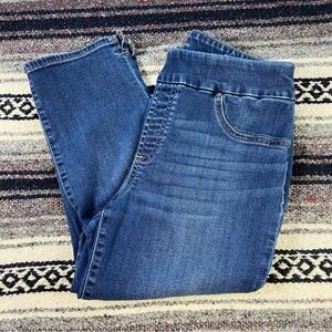 Chico's Sz 1 Jegging Capri Blue Cropped Crop Jeggings Skinny Jeans Capris Size 8